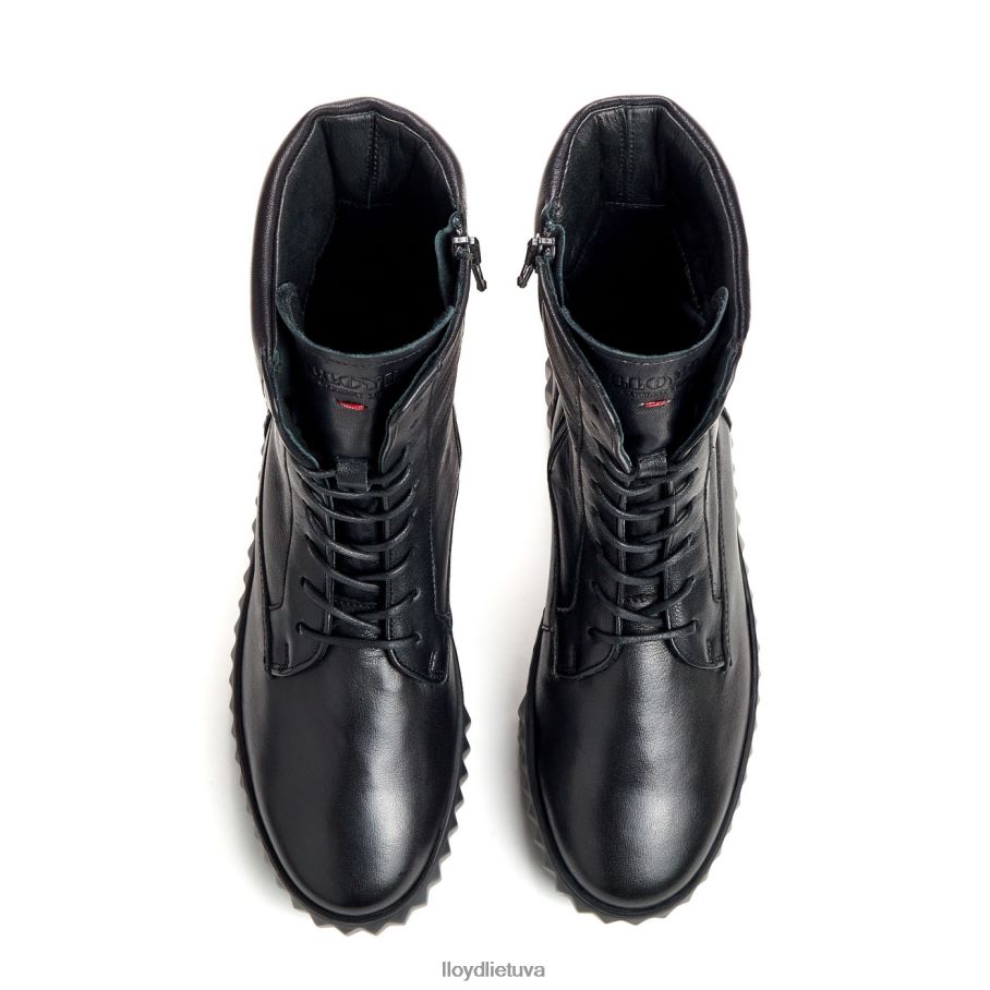 LLOYD Lengvo pado lygios odinės kulkšnies batai moterys avalynė juodas VF40PZ887