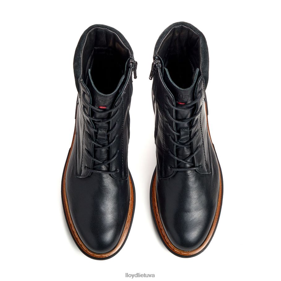 LLOYD Lengvo pado lygios odinės kulkšnies batai moterys avalynė juodas VF40PZ914