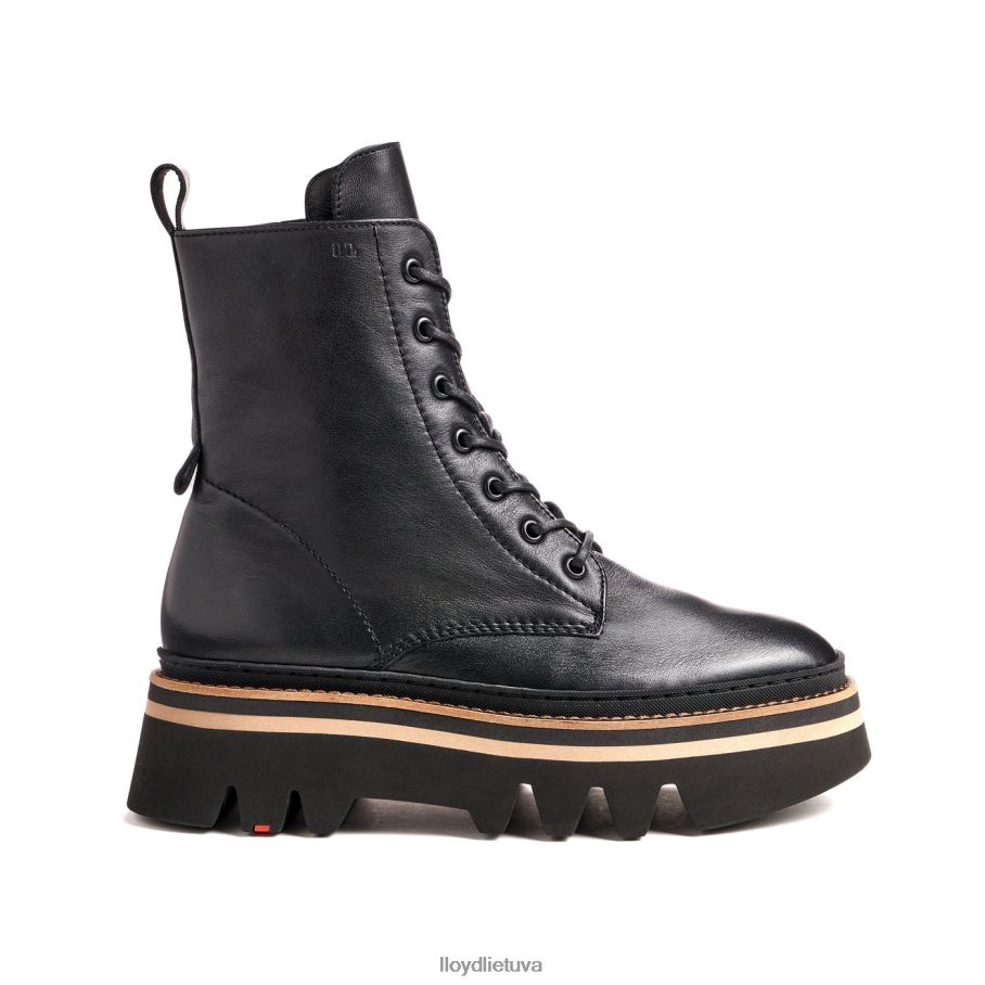 LLOYD Lengvo pado lygios odinės kulkšnies batai moterys avalynė juodas VF40PZ915