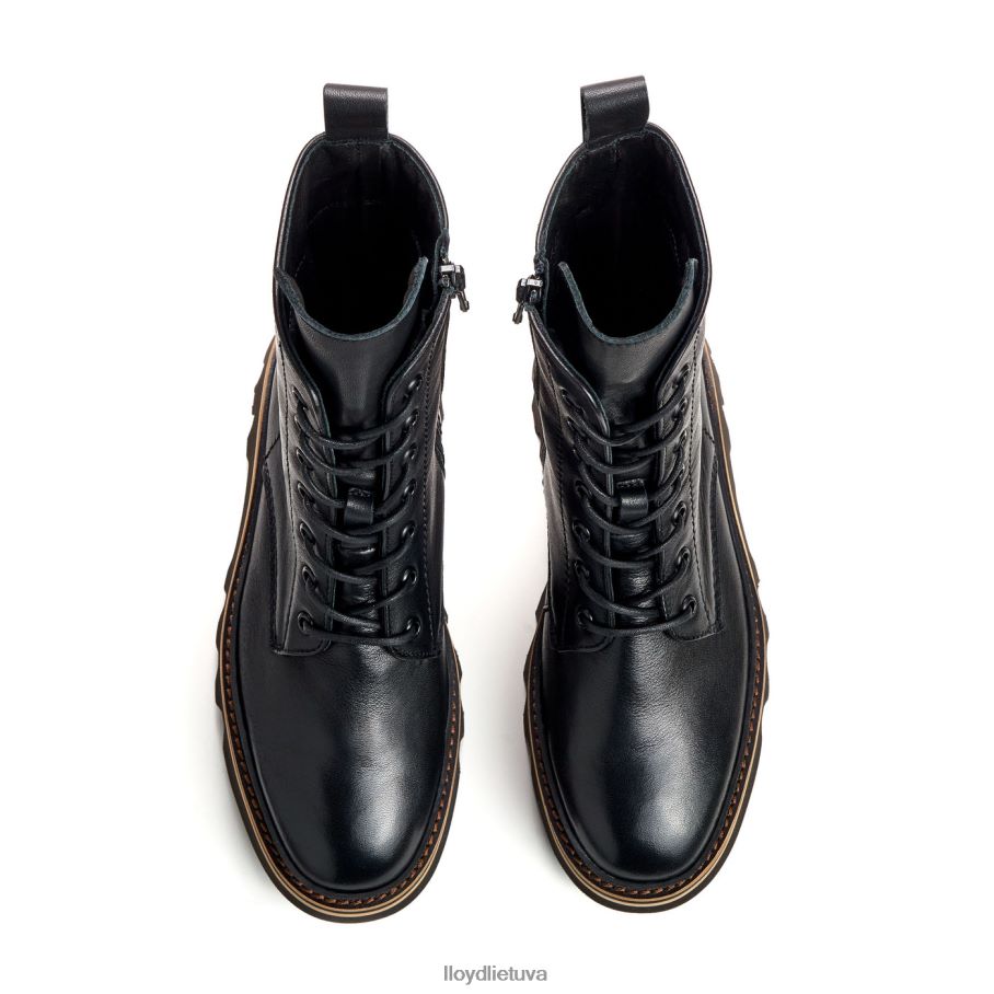 LLOYD Lengvo pado lygios odinės kulkšnies batai moterys avalynė juodas VF40PZ915