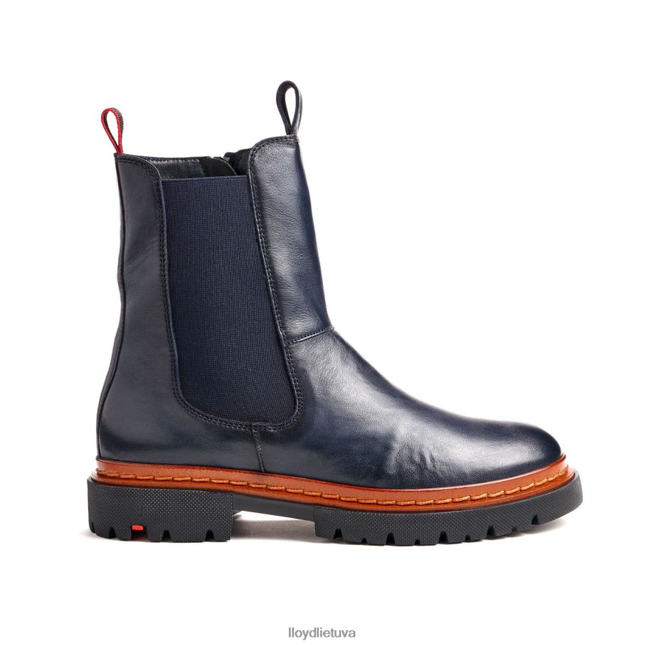 LLOYD Lengvo pado lygios odinės kulkšnies batai moterys avalynė mėlyna VF40PZ912