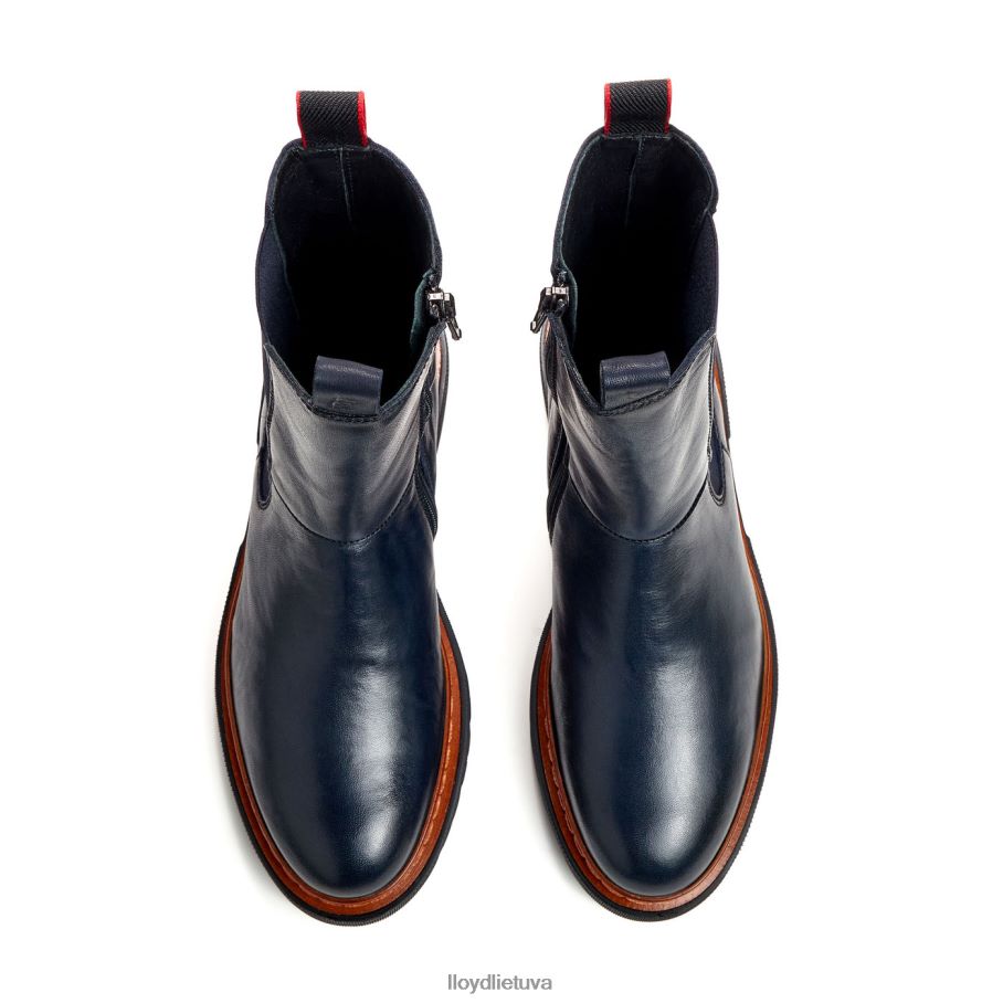 LLOYD Lengvo pado lygios odinės kulkšnies batai moterys avalynė mėlyna VF40PZ912