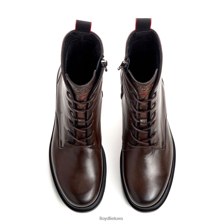 LLOYD Lengvo pado lygios odinės kulkšnies batai moterys avalynė rudas VF40PZ907