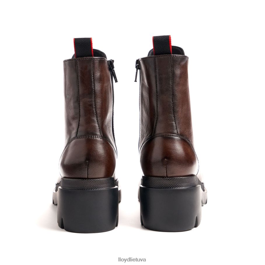 LLOYD Lengvo pado lygios odinės kulkšnies batai moterys avalynė rudas VF40PZ907