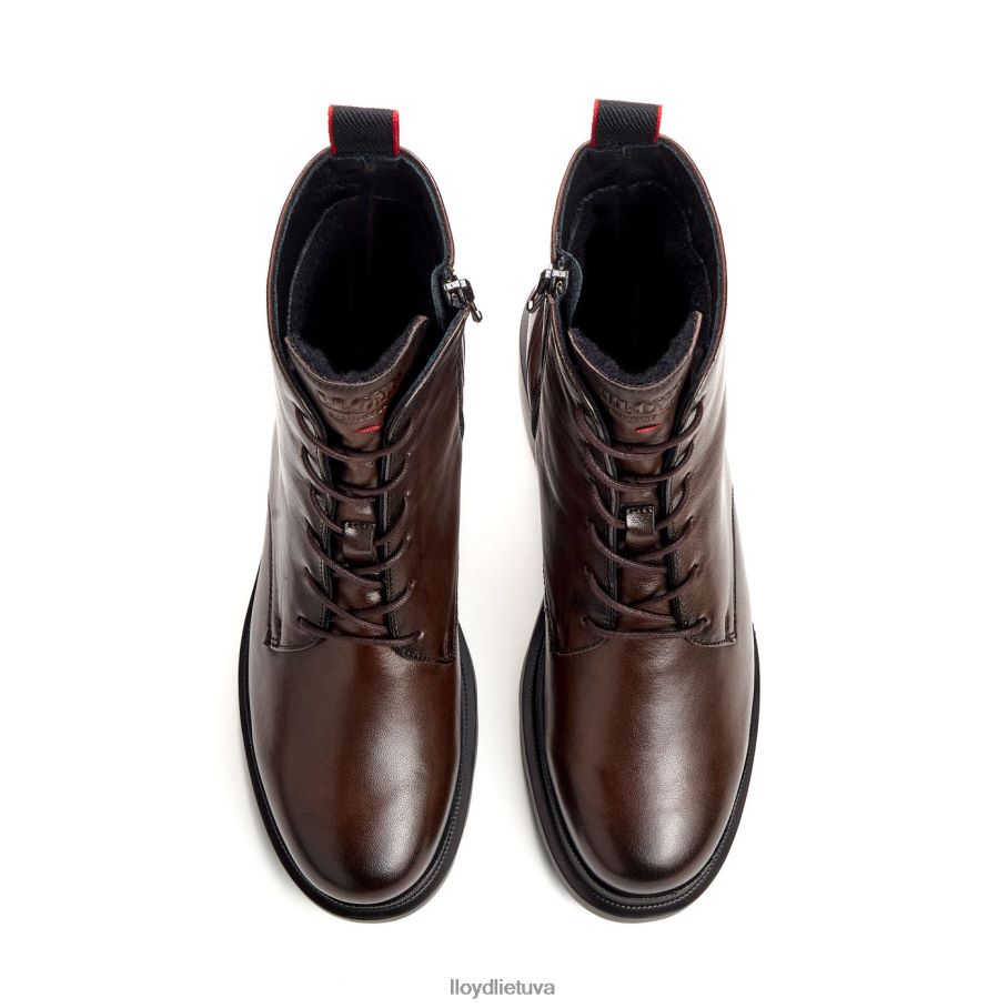 LLOYD Lengvo pado lygios odinės kulkšnies batai moterys avalynė rudas VF40PZ919