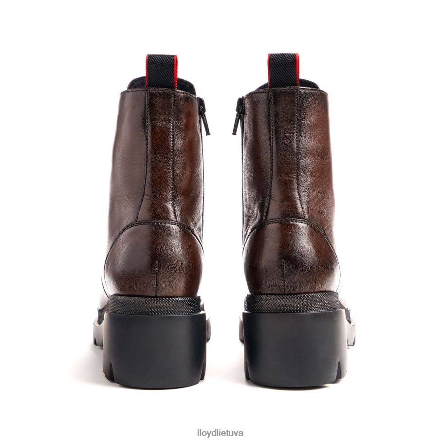 LLOYD Lengvo pado lygios odinės kulkšnies batai moterys avalynė rudas VF40PZ919