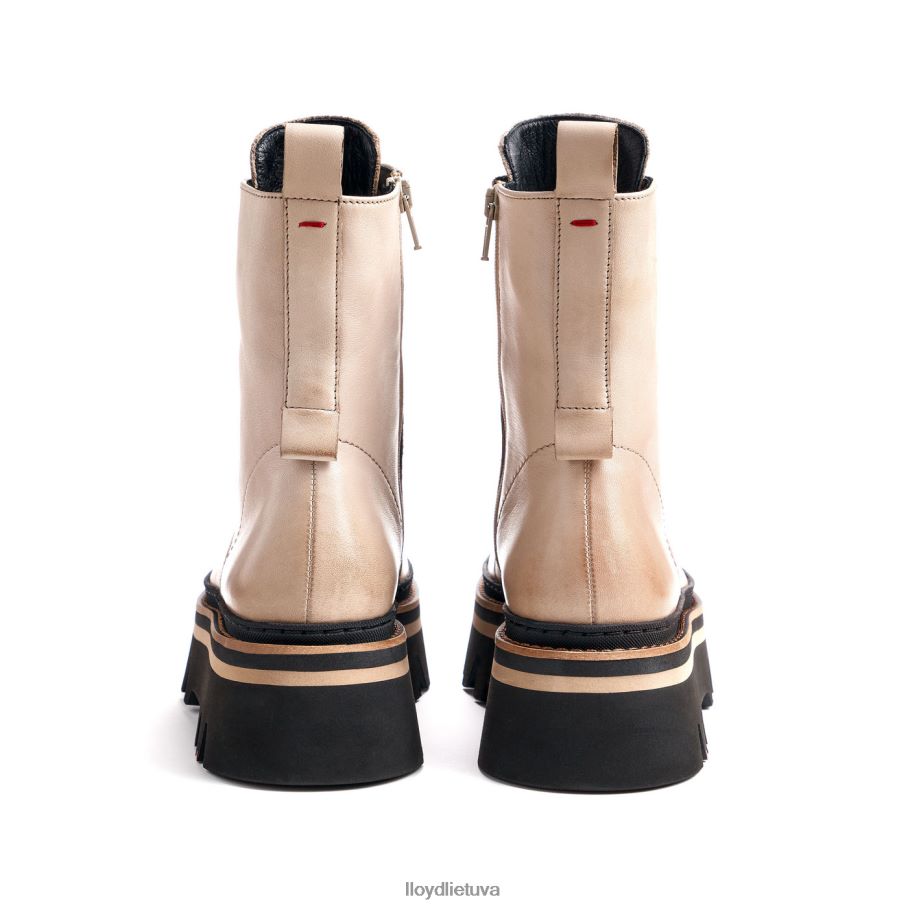 LLOYD Lengvo pado lygios odinės kulkšnies batai moterys avalynė smėlio spalvos VF40PZ916