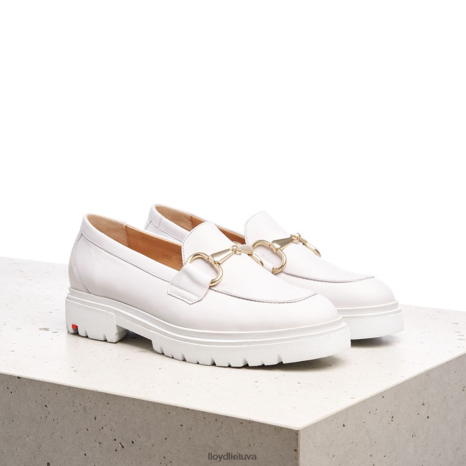 LLOYD glotnios odinės šlepetės moterys avalynė baltas VF40PZ1011