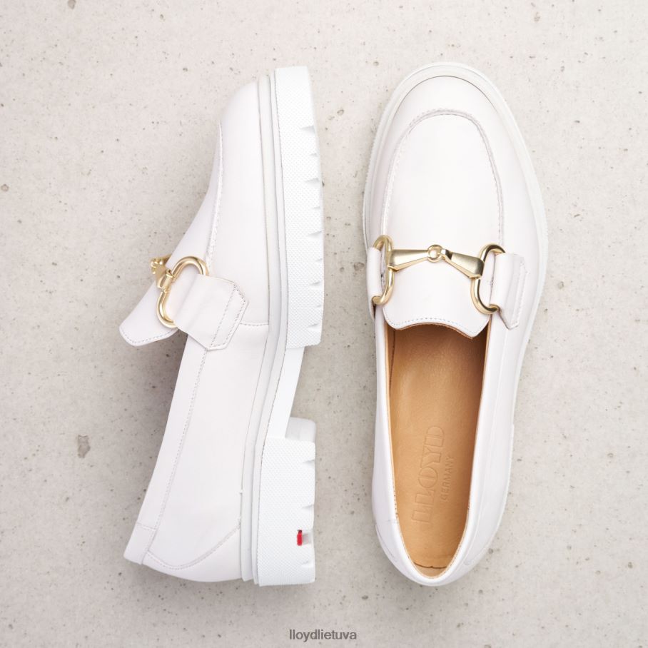 LLOYD glotnios odinės šlepetės moterys avalynė baltas VF40PZ1011