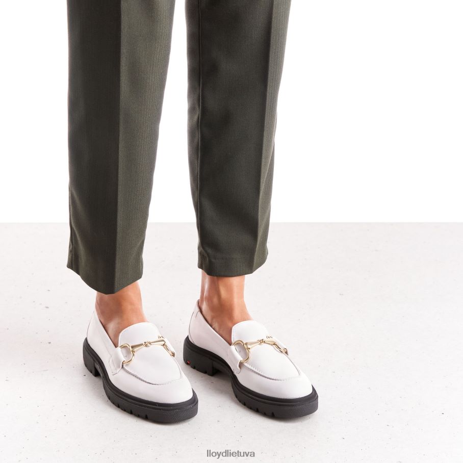 LLOYD glotnios odinės šlepetės moterys avalynė baltas VF40PZ1034