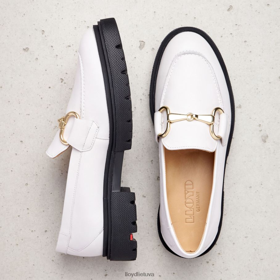 LLOYD glotnios odinės šlepetės moterys avalynė baltas VF40PZ1034