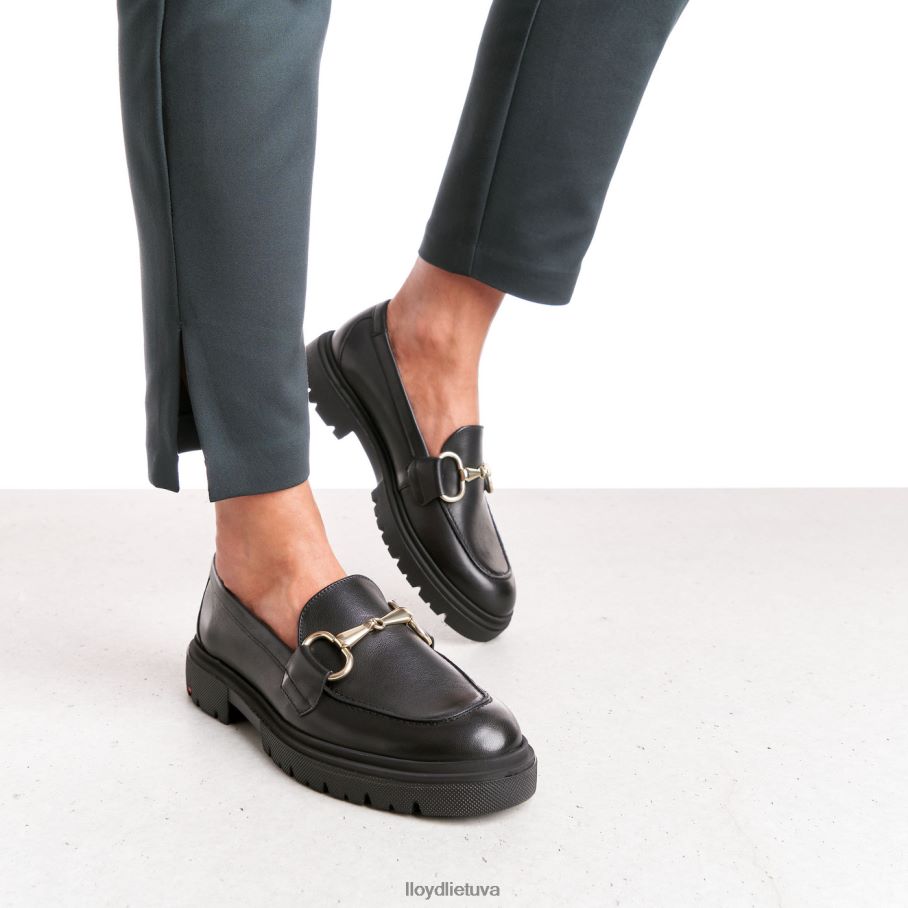 LLOYD glotnios odinės šlepetės moterys avalynė juodas VF40PZ1357