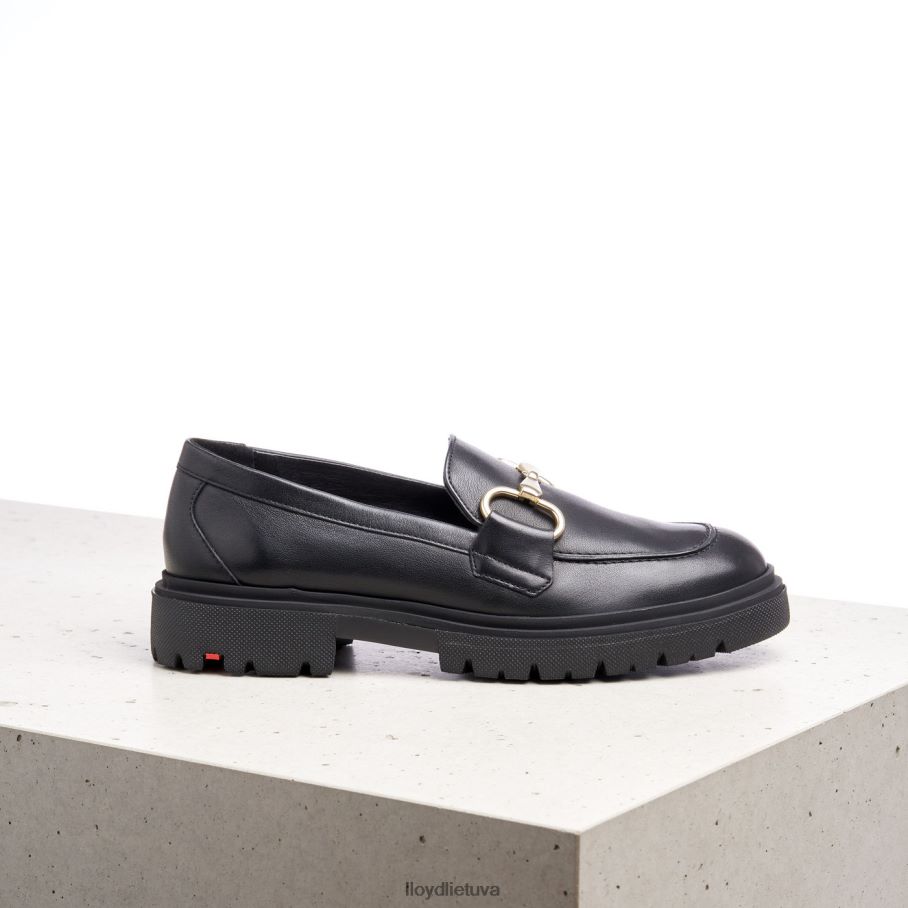 LLOYD glotnios odinės šlepetės moterys avalynė juodas VF40PZ1357