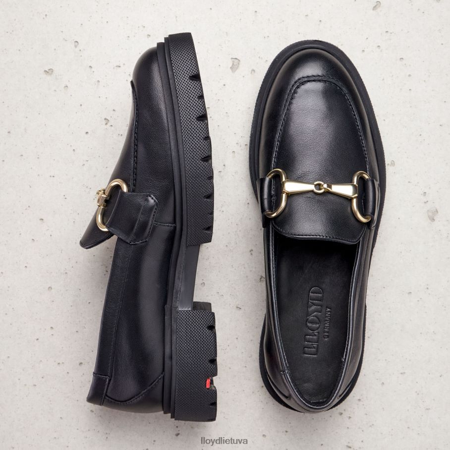 LLOYD glotnios odinės šlepetės moterys avalynė juodas VF40PZ1357