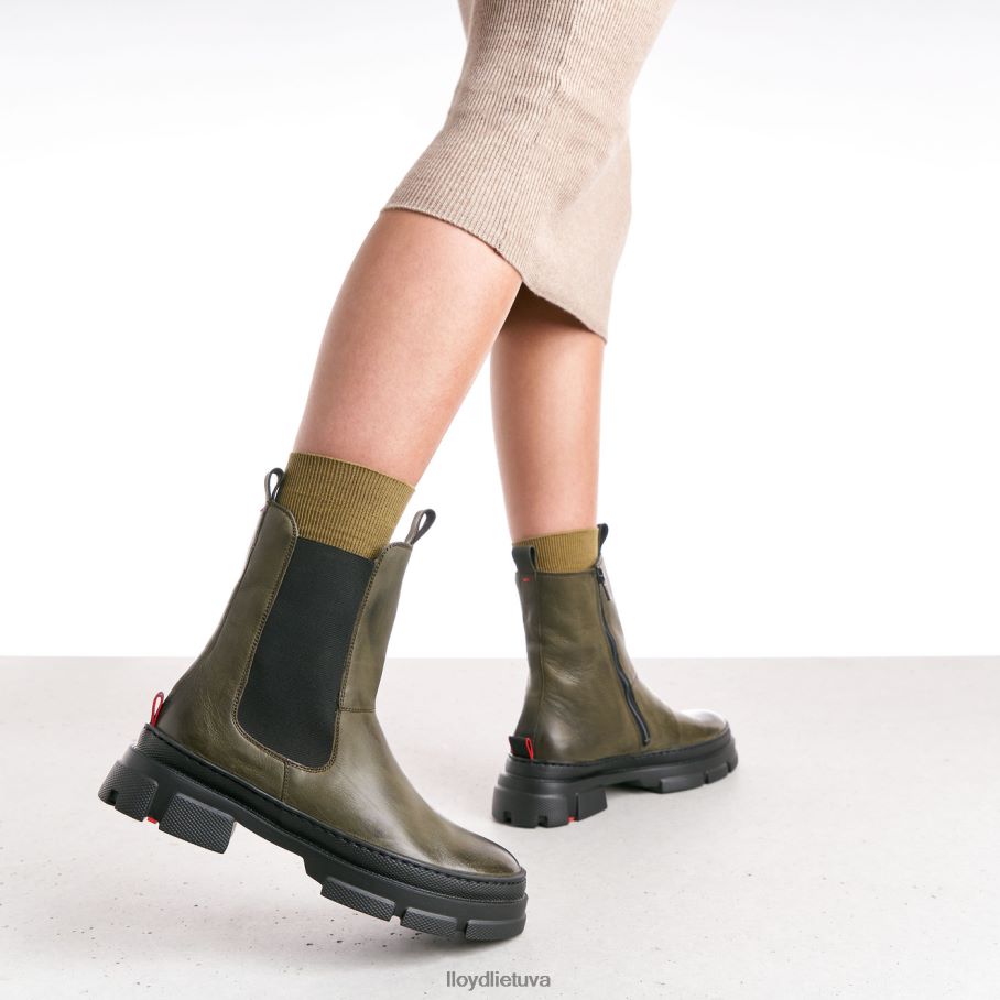 LLOYD glotnios odos slydimo batai moterys avalynė žalias VF40PZ930