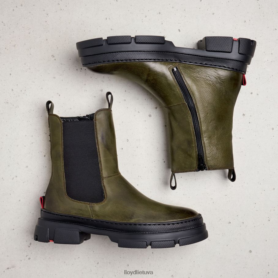 LLOYD glotnios odos slydimo batai moterys avalynė žalias VF40PZ930