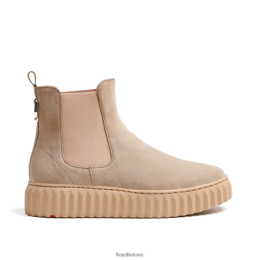 LLOYD grubios odos kulkšnies batai moterys avalynė smėlio spalvos VF40PZ882