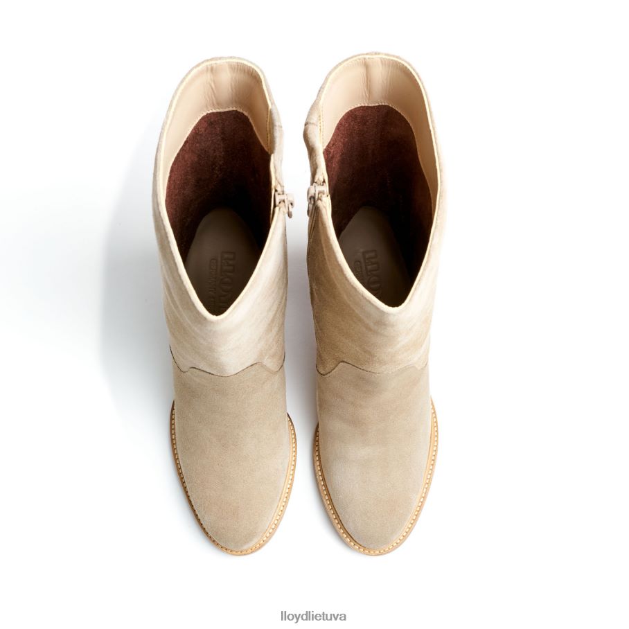 LLOYD grubios odos kulkšnies batai moterys avalynė smėlio spalvos VF40PZ891