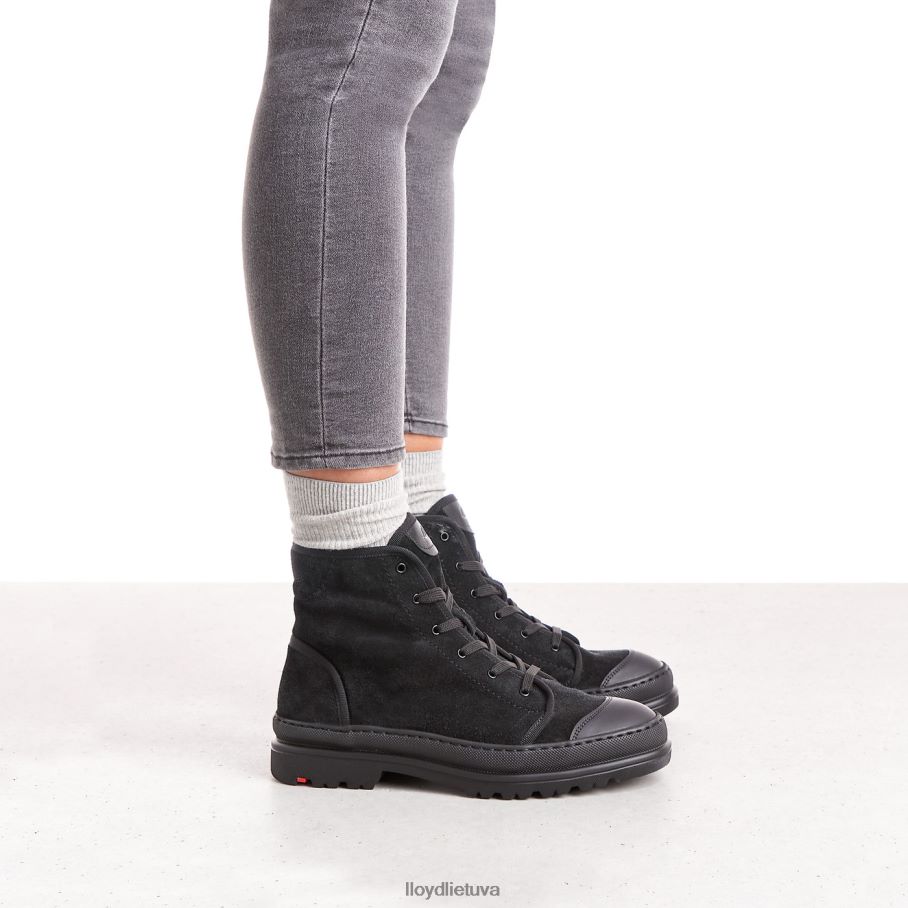 LLOYD lengvi odiniai kulkšnies batai moterys avalynė juodas VF40PZ927