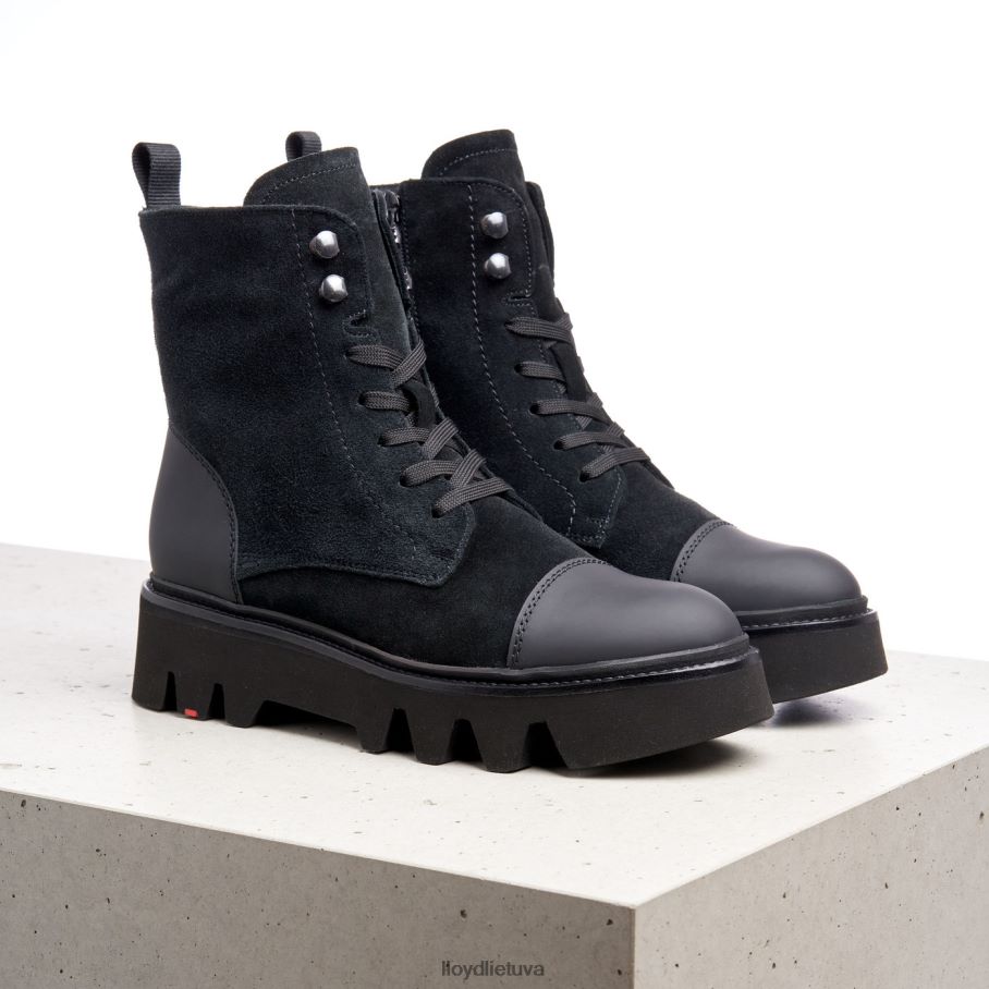 LLOYD lengvi odiniai kulkšnies batai moterys avalynė juodas VF40PZ947