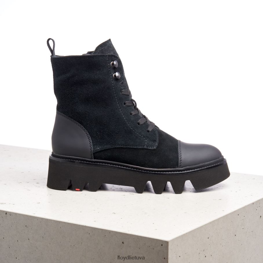 LLOYD lengvi odiniai kulkšnies batai moterys avalynė juodas VF40PZ947