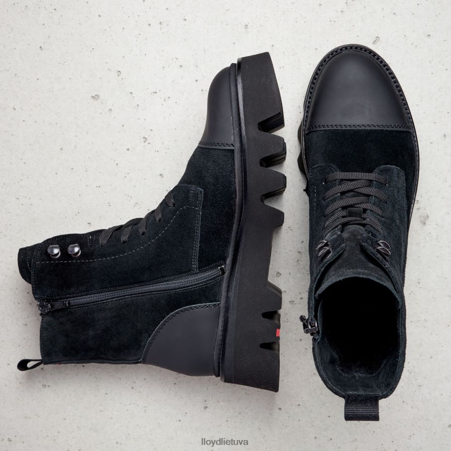 LLOYD lengvi odiniai kulkšnies batai moterys avalynė juodas VF40PZ947