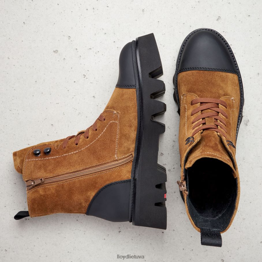 LLOYD lengvi odiniai kulkšnies batai moterys avalynė rudas VF40PZ948