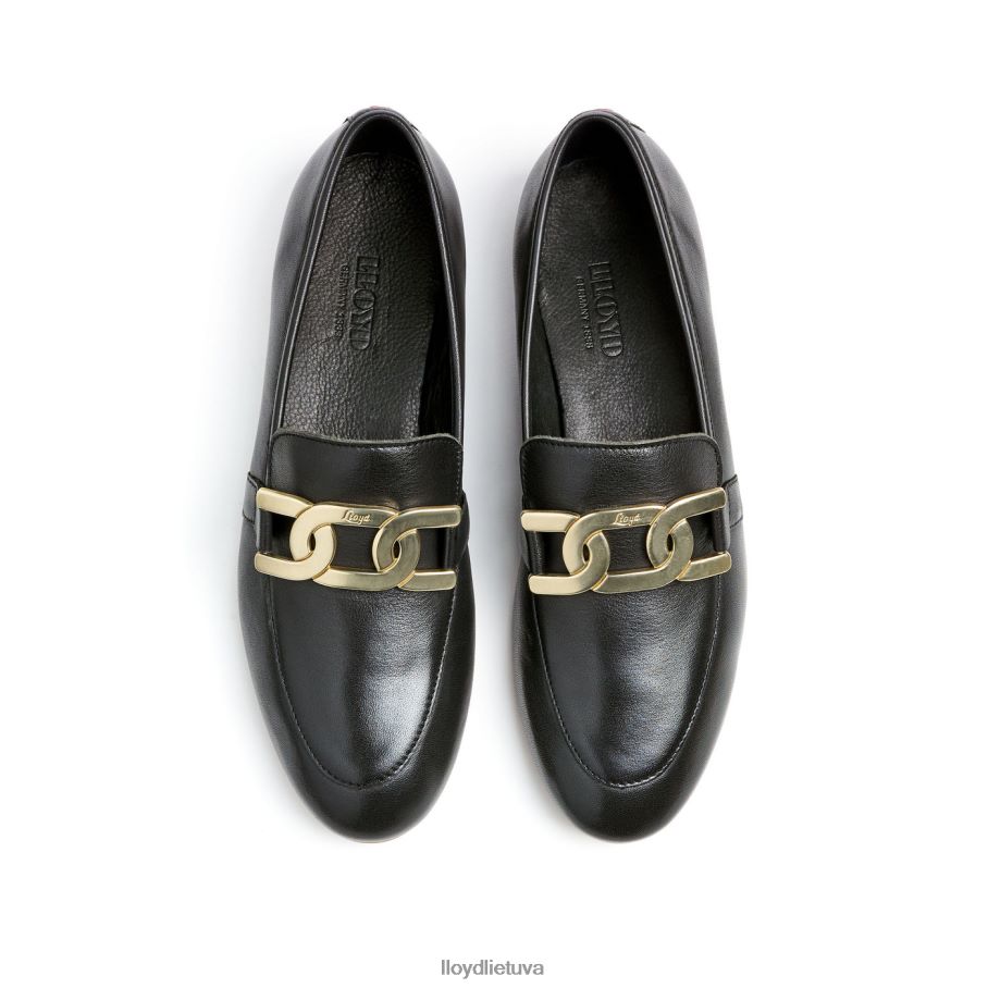 LLOYD lygios odinės šlepetės moterys avalynė juodas VF40PZ1039