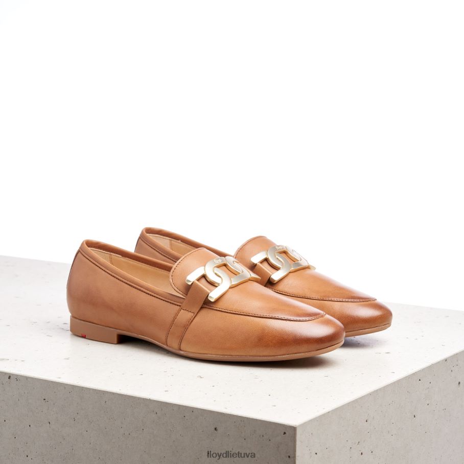 LLOYD lygios odinės šlepetės moterys avalynė rudas VF40PZ1040