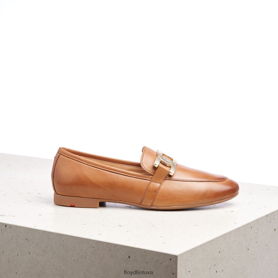 LLOYD lygios odinės šlepetės moterys avalynė rudas VF40PZ1040