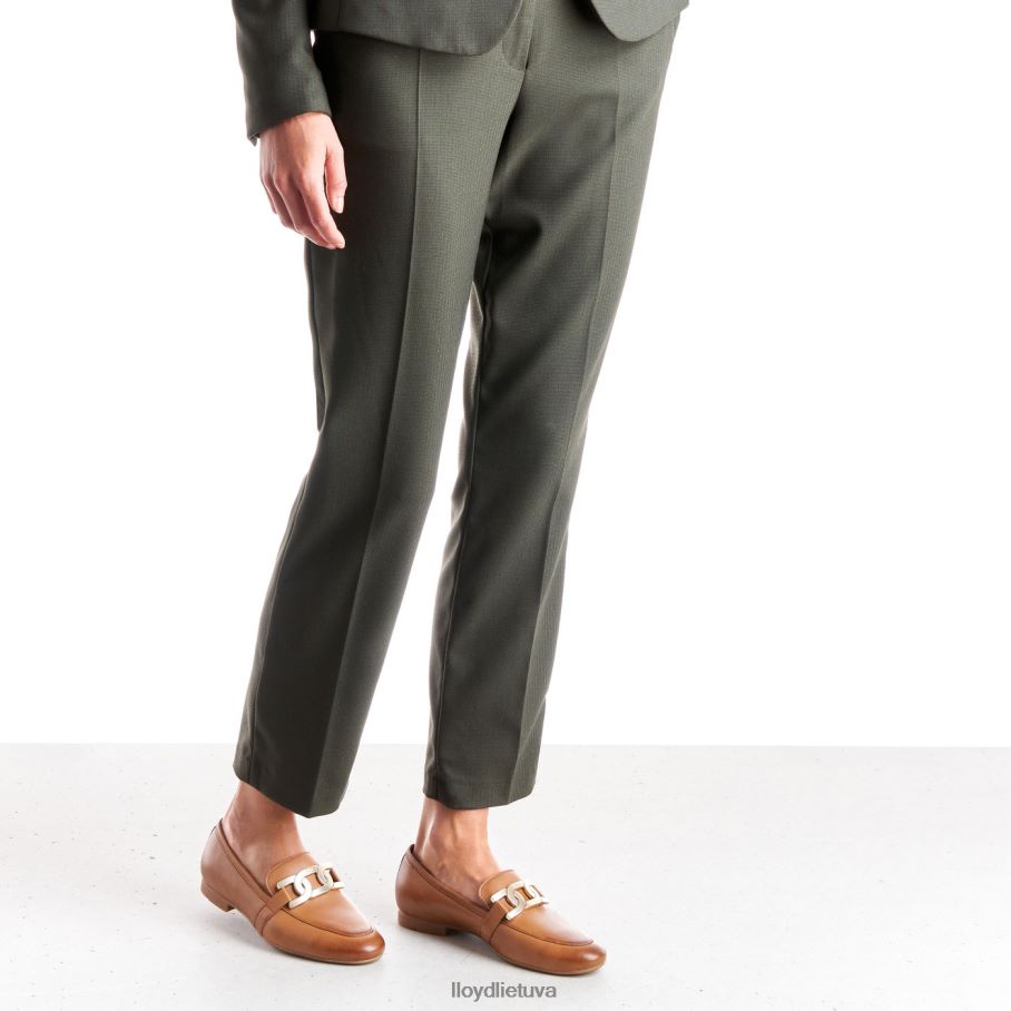 LLOYD lygios odinės šlepetės moterys avalynė rudas VF40PZ1040