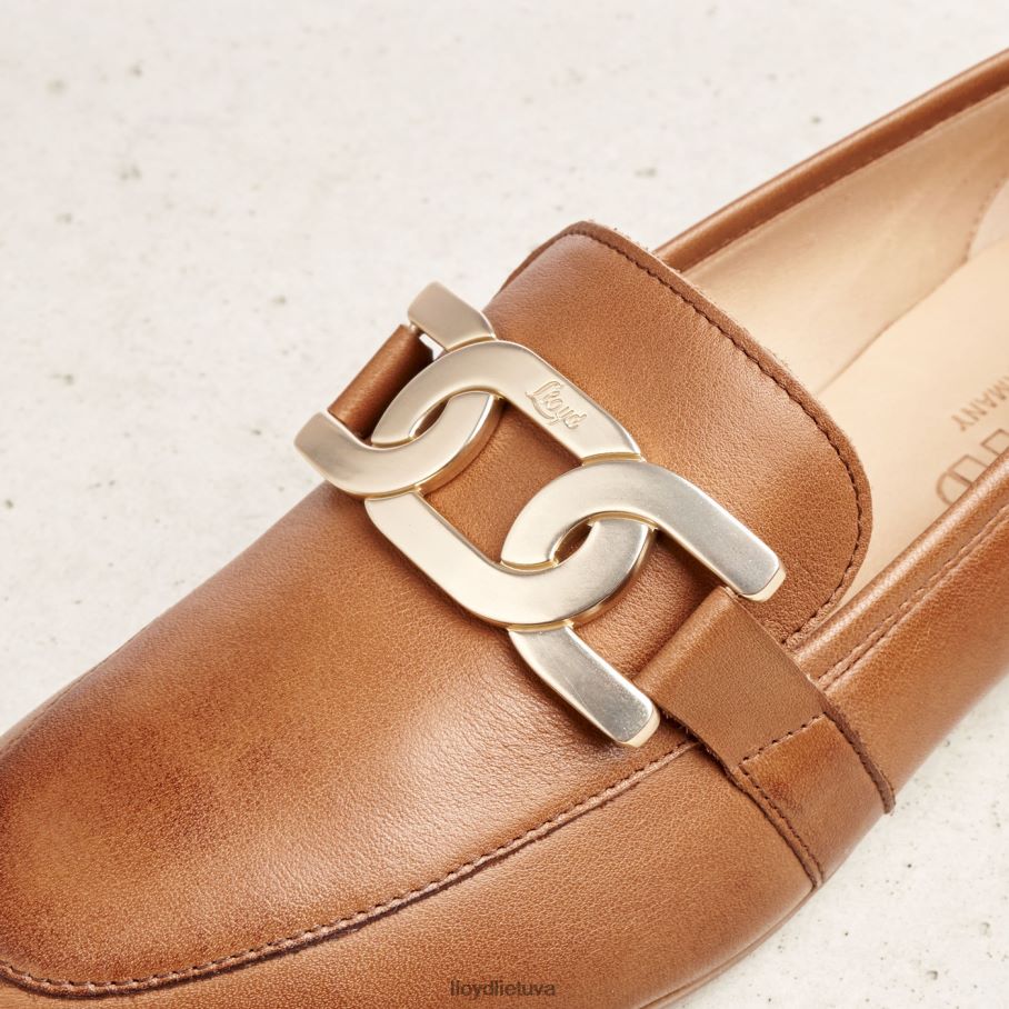 LLOYD lygios odinės šlepetės moterys avalynė rudas VF40PZ1040