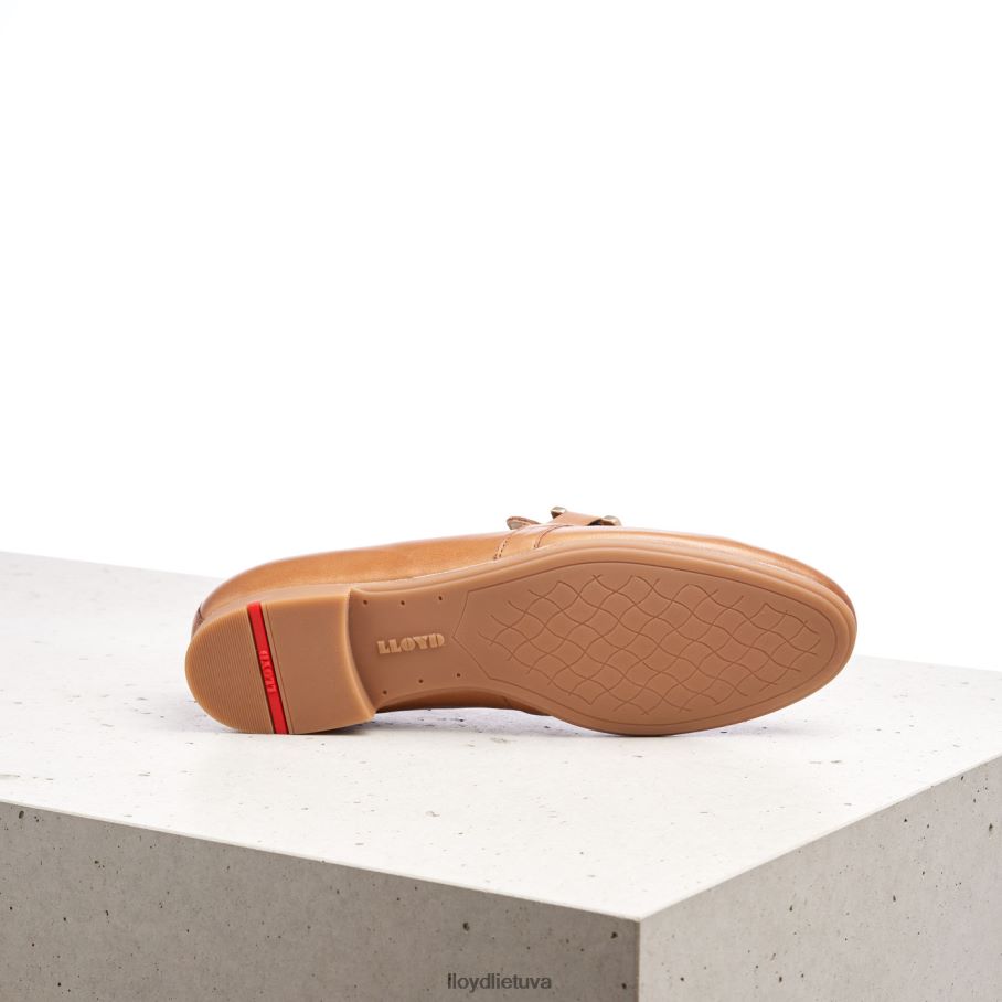 LLOYD lygios odinės šlepetės moterys avalynė rudas VF40PZ1040