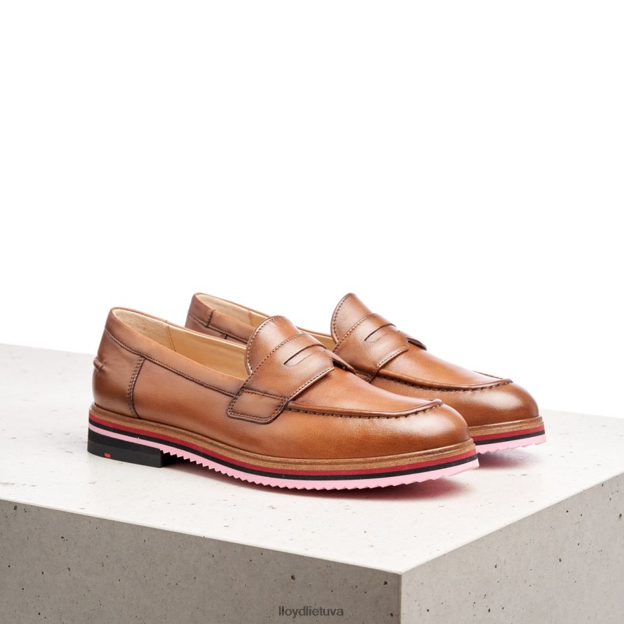 LLOYD lygios odinės šlepetės moterys avalynė rudas VF40PZ1045