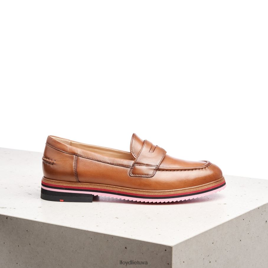 LLOYD lygios odinės šlepetės moterys avalynė rudas VF40PZ1045