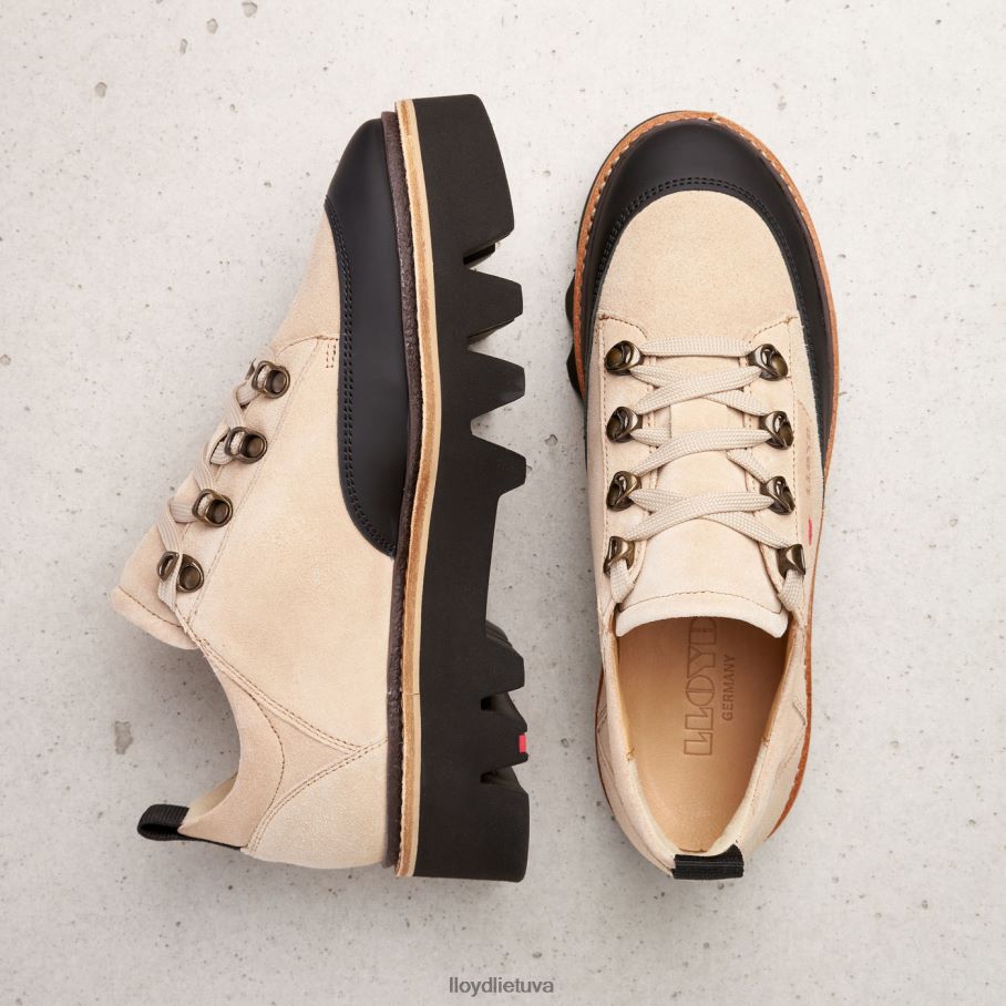 LLOYD lygios odos sportbačiai moterys avalynė smėlio spalvos VF40PZ1177