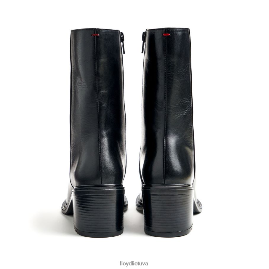 LLOYD madingi lygiai odiniai kulkšnies batai moterys avalynė juodas VF40PZ885