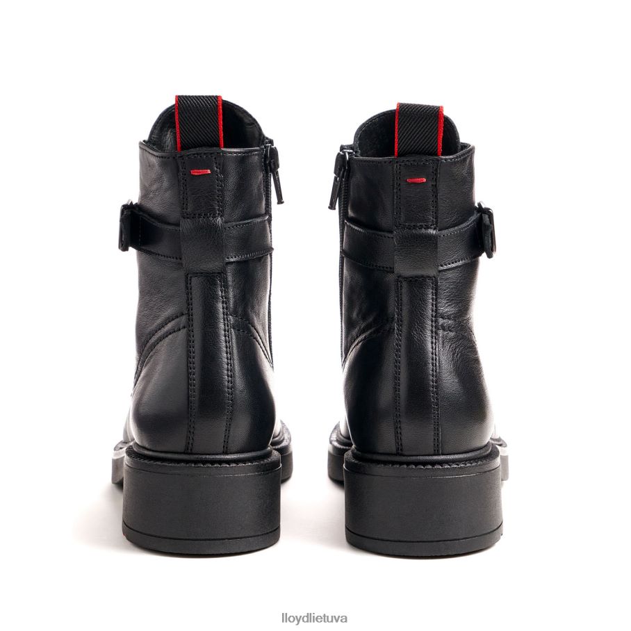 LLOYD madingi lygiai odiniai kulkšnies batai moterys avalynė juodas VF40PZ961