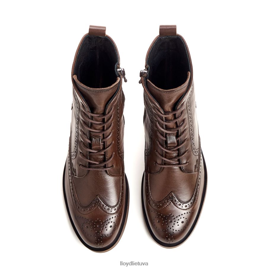 LLOYD madingi lygiai odiniai kulkšnies batai moterys avalynė rudas VF40PZ877