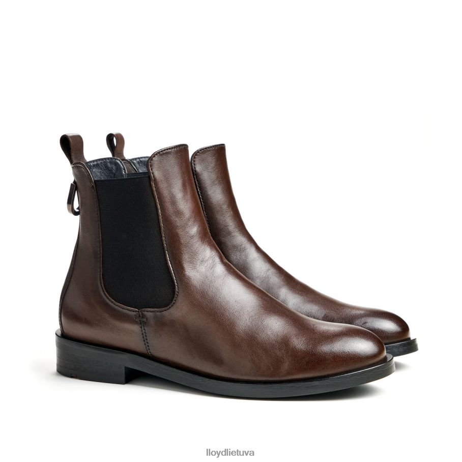 LLOYD madingi lygiai odiniai kulkšnies batai moterys avalynė rudas VF40PZ897