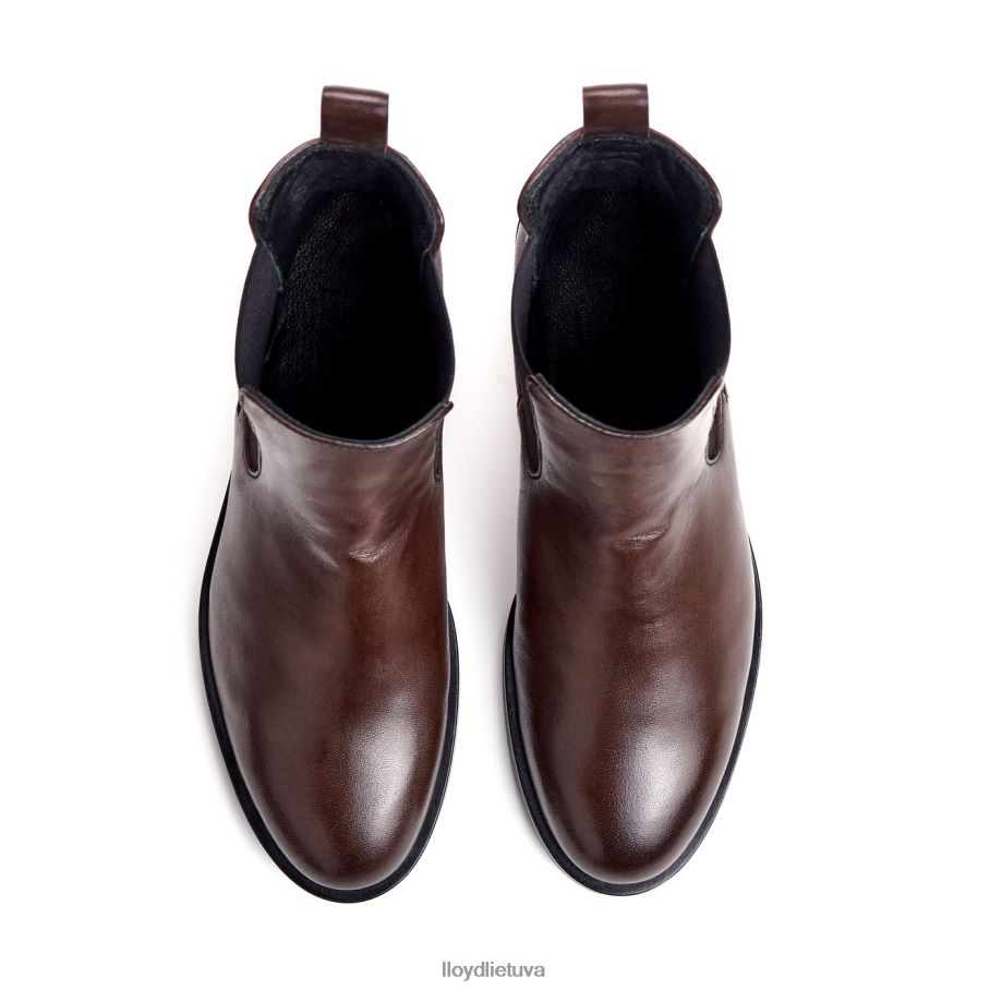 LLOYD madingi lygiai odiniai kulkšnies batai moterys avalynė rudas VF40PZ897
