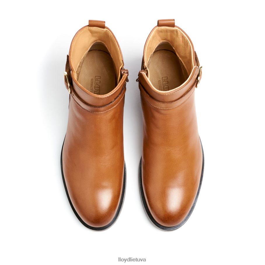 LLOYD madingi lygiai odiniai kulkšnies batai moterys avalynė rudas VF40PZ900