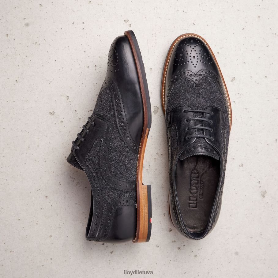 LLOYD nėriniuoti lygios odos pusbačiai moterys avalynė juodas VF40PZ1076