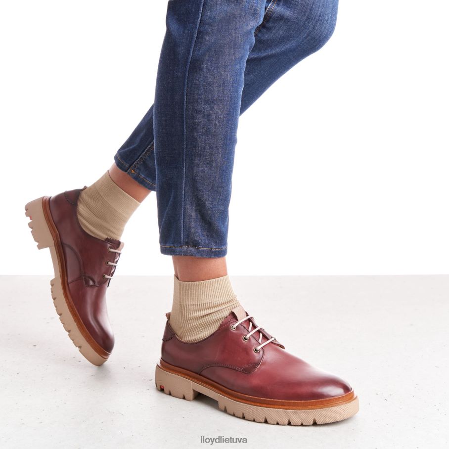 LLOYD nėriniuoti lygios odos pusbačiai moterys avalynė raudona VF40PZ1181