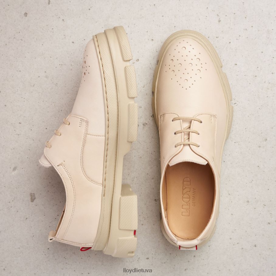 LLOYD nėriniuoti lygios odos pusbačiai moterys avalynė smėlio spalvos VF40PZ1178