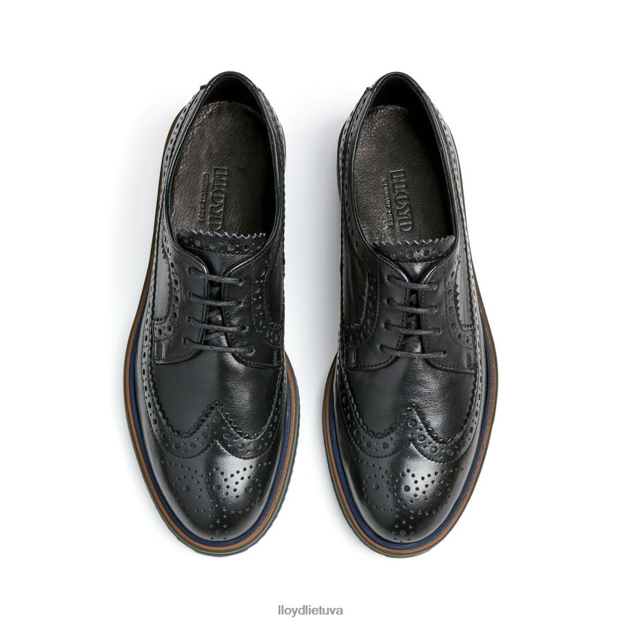 LLOYD nėriniuoti odiniai pusbačiai moterys avalynė juodas VF40PZ1031