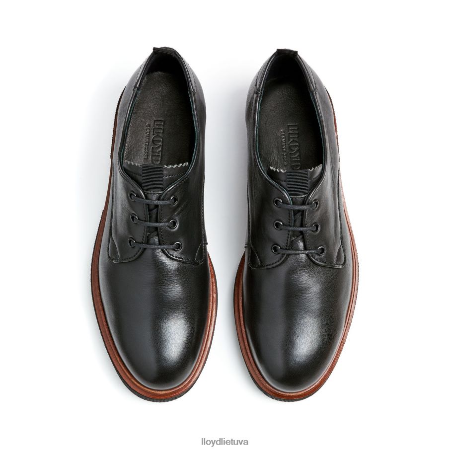 LLOYD nėriniuoti odiniai pusbačiai moterys avalynė juodas VF40PZ1049