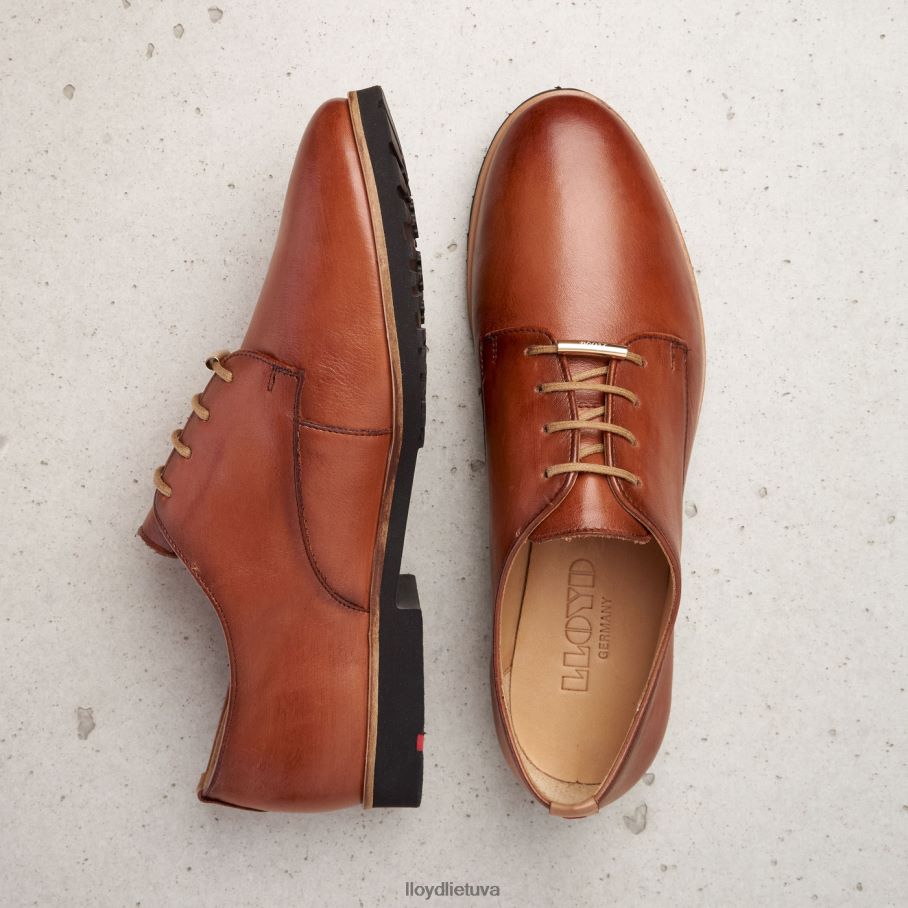 LLOYD nėriniuoti odiniai pusbačiai moterys avalynė rudas VF40PZ1057