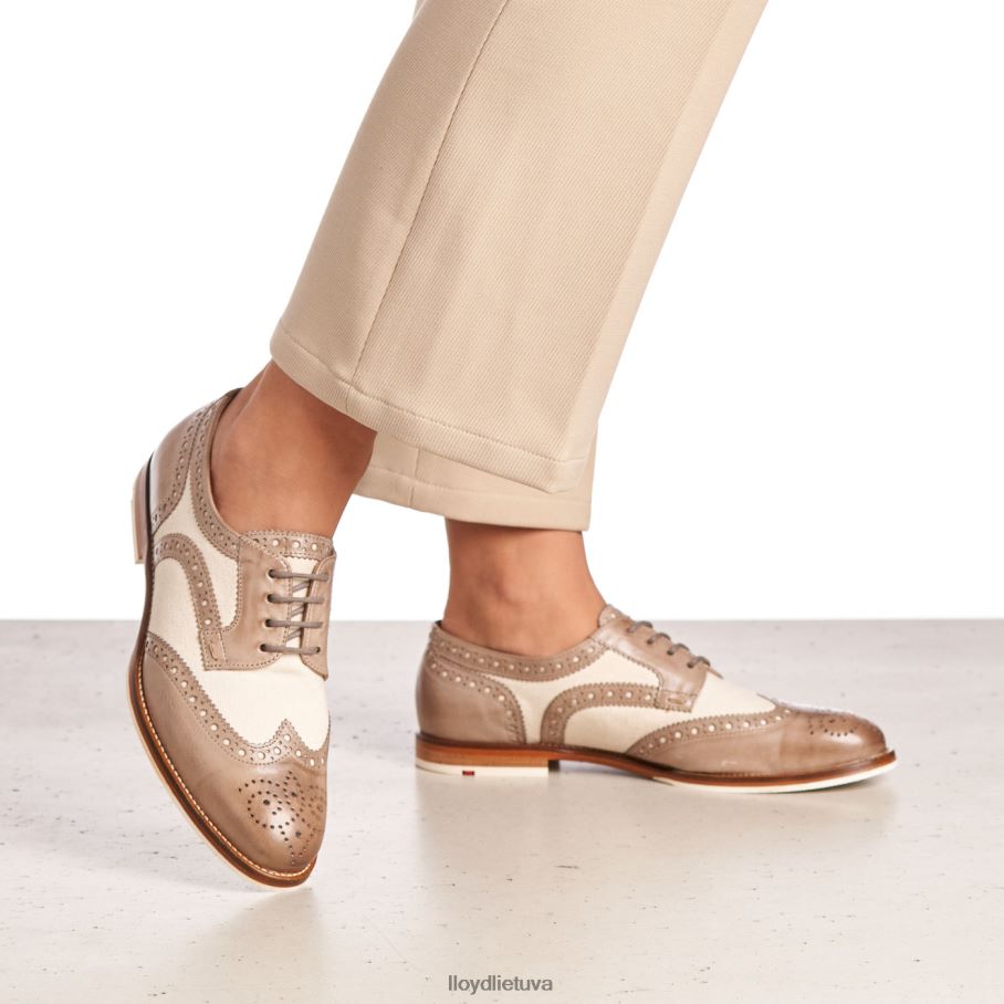 LLOYD nėriniuoti odiniai pusbačiai moterys avalynė smėlio spalvos VF40PZ1065