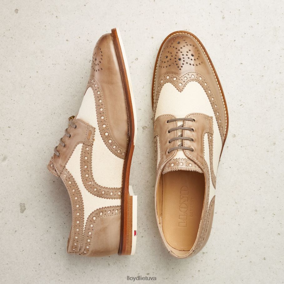 LLOYD nėriniuoti odiniai pusbačiai moterys avalynė smėlio spalvos VF40PZ1065